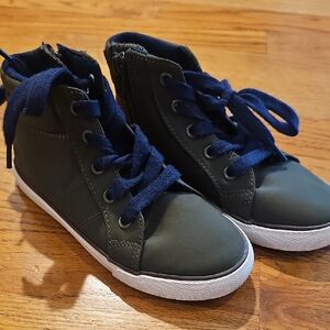 Cat & Jack Kids High-Top Sneakers - Dark Green and Navy